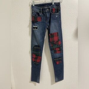 Denim & supply Jeans with Red Plaid Details